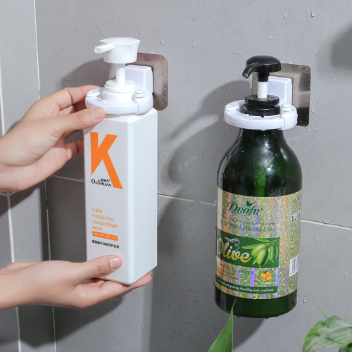 bathroom shower gel rack bathroom storage wall-mounted hand sanitizer bottle punch-free shampoo rack