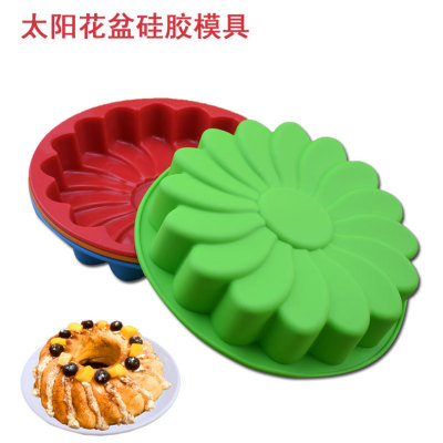 Large Flower round Silicone Cake Pan Birthday Cake Qi Feng Mousse Oven Molded Silicone Baking Tray DIY