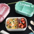 Wheat Straw Japanese-Style Two-Grid Student Office Lunch Box Bento Box Microwave Heating Lunch Box with Tableware