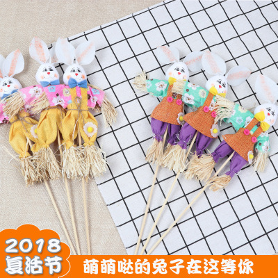 Easter Rabbit Scarecrow Art Fun Kindergarten Colorful Animal Children Creative Cute Rabbit