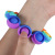 Children Squeeze Toys Anti Stress Sensory Wristband Push Bubble Bracelets Silicone Rainbow Bead Fidget Bracelet