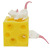 Funny mice and cheese squeeze toys, bouncy mice hidden in cheese holes, latex decompression toys