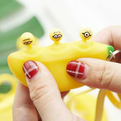 Simple Sensory Keyring Handheld Fruit Fidget Key Chain Banana Squeeze Toys Mini Stress Relief Banana Keychain