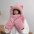 Bear Hat Scarf Three-Piece Set Autumn and Winter Hat Outdoor Cycling Thermal Knitting Plush Bonnet Thickened Beanie Hat Wholesale