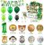 Jungle birthday decoration animal head aluminum foil balloon 12 inch green latex balloon happy birthday decoratio