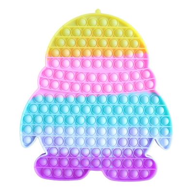 Autism Special Needs Stress Reliever Toys For Kids Penguin Big Bubble Toys Large Sensory Rainbow Fidget Toy