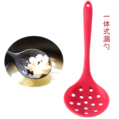Silicone Strainer Non-Stick Pan Ladle Oil Filter Oil Grid Silica Gel Leakage Spoon Hot Pot Soup Residue Silicone Strainer Cooking Spoon Shell Leakage