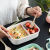 Wheat Straw Japanese-Style Two-Grid Student Office Lunch Box Bento Box Microwave Heating Lunch Box with Tableware
