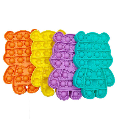 Dda2391 Silicone Little Bear Animal Fidget Toys Autism Push Bubble Sensory Toys Bear Shape Fidget Toy For Kids