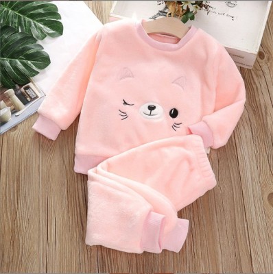Baby Girl Winter Flannel Suit 2021 New Toddler Clothes Western Style Boy Autumn and Winter Thickened Loungewear