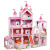 Creative girl assembling big villa children's play house simulation toy DIY doll house