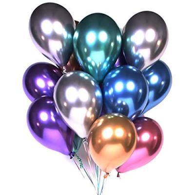 2019 New Design 12 Inch Multicolor Metallic Helium Bobo Balloons Chrome Bubble Balloon 50 Pcs For Wedding Party 