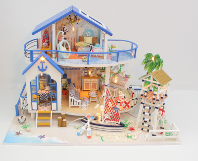 Wholesale Custom Dollhouse Miniature Furniture Diy House Luxury Gift Set