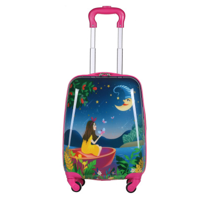 New Cute Children Universal Wheel Trolley Suitcase Luggage Moon Girl PC Material