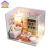 Amazon hot sale With Furniture Kits Mini Diy Miniature Wooden Doll House Guest Gift