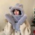 Bear Hat Scarf Three-Piece Set Autumn and Winter Hat Outdoor Cycling Thermal Knitting Plush Bonnet Thickened Beanie Hat Wholesale