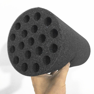 Factory Wholesale Customized Deep Black Color Sponge Products Buffer Fixed Special-Shaped Packaging Sponge Large round Rod
