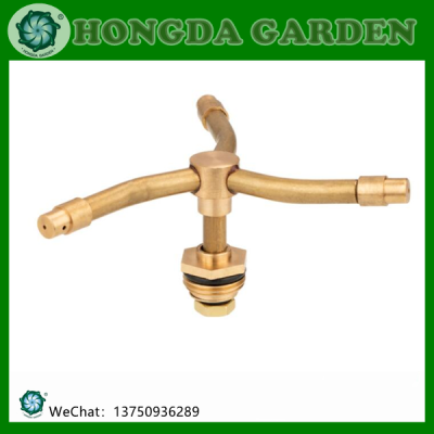 Copper Three-Fork Four-Fork Nozzle 360-Degree Lawn Automatic Rotating Sprinkler Nozzle Park Spray Nozzle Automatic Sprinkler Head