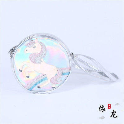 Round Unicorn Unicorn Shoulder Messenger Bag Cartoon Cute Children's Cute Princess Women's Bag