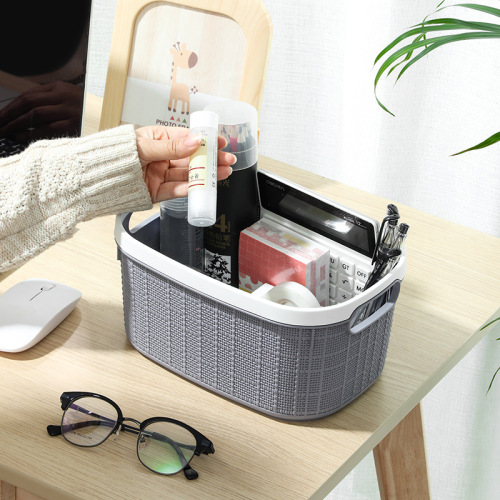 rattan-like desktop storage basket household toy sundries storage basket plastic kitchen storage basket snack basket