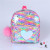 Cross-Border Large Capacity Love Sequin Backpack Student Cute Casual Backpack Women's Schoolbag