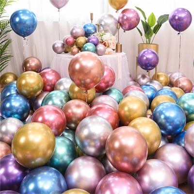 new 12 Inch Birthday Party Decoration Latex Balloon Globos Metalicos Chrome Metallic Balloons