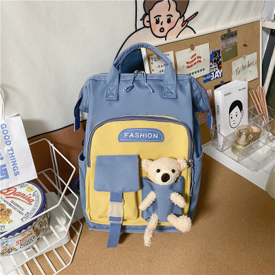 Foreign Trade Style 2021 New Backpack Female Korean Style Doll Backpack Mummy Bag Fresh Campus Middle School and College Schoolbag