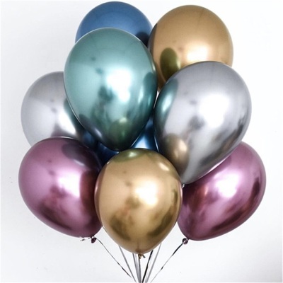 High Quality 12 Inch Birthday Graduation Party Decoration Pearl White Gold Chrome Metallic Balloons Latex