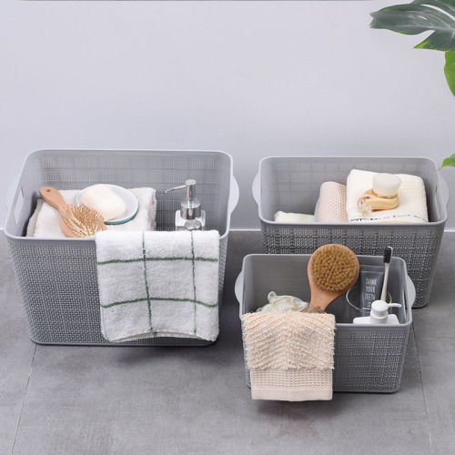 japanese linen pattern storage basket plastic pp toy sundries storage basket school factory storage basket