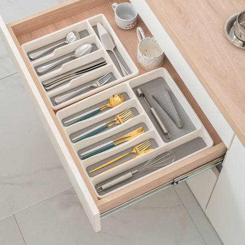 Kitchen Tableware Storage Box Knife， Fork and Spoon Separated Organizing Box Drawer Combination Organizing Box Knife and Fork Storage Organizer 