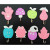1324-1 Candy-Colored Small Hand 8 Mid-Autumn Festival Plastic 3 Cartoon Hook Sticky Hooks Bearing 2kg Large Quantity Free Shipping