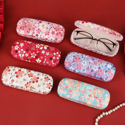 National Style Vintage Floral Cotton Glasses Case Chinese Creative Fashion Presbyopic Glasses Storage Box Niche Personality Sunglasses Case