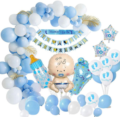 custom made Baby Shower Set For Baby Boys And Girls Children's Birthday Party Decoration Aluminum Film Balloon Set