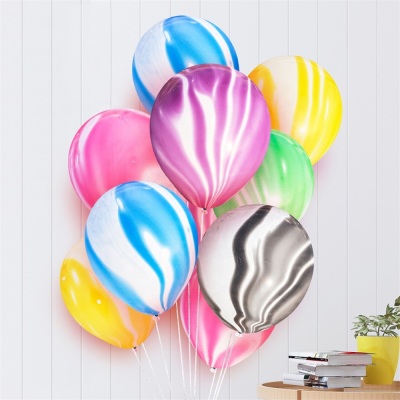 Cheap 10'' Birthday Party Decoration Agate Balloon Festival Party Supplies Globo Marble Rainbow Latex Balloon