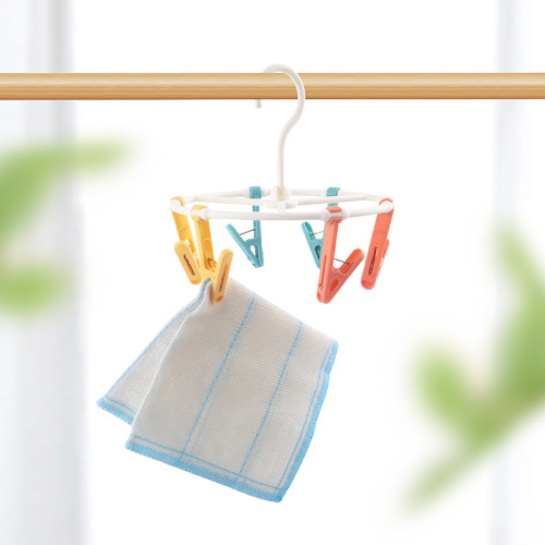 6 Clips Color Clothes Hanger Baby Clothes Hanger Underwear Underwear Socks Drying Clip Plastic Windproof Clothes Hanger