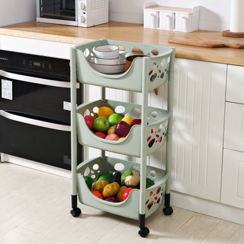 factory direct kitchen draining rack bathroom storage plastic basket movable hollow draining storage rack with wheels