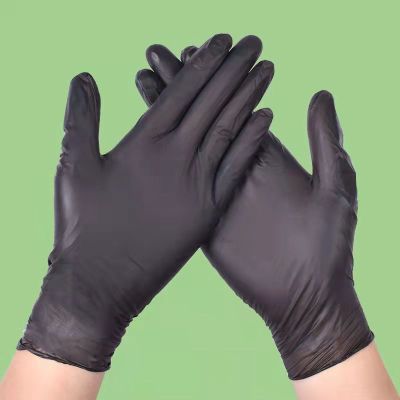 Disposable Black Composite High Elastic Thickened Nitrile Gloves Tattoo Experiment Hairdressing Bulk Non-Medical Factory Foreign Trade
