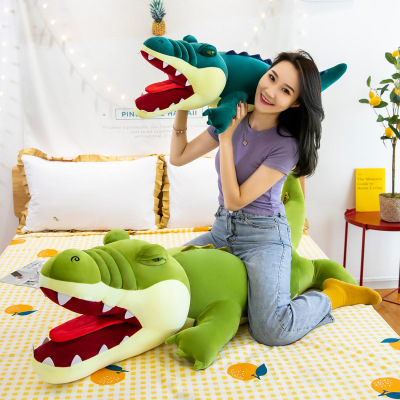 New Open Mouth Stuffed Crocodile Large Plush Toy Sleeping Pillow for Girl Ragdoll Get Children's Birthday Gifts Free