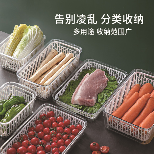 food grade refrigerator storage box with drain drawer type egg box freezer plastic transparent fruit crisper