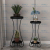 Iron Balcony Flower Stand Floor-Standing Indoor Living Room Double-Layer Simplicity Metal Shelf Art Flower Basin Shelf