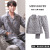 Men's Pajamas Autumn and Winter Three-Layer Quilted Sandwich Pure Cotton Thickened Warm Homewear Winter Set Simple Big Name