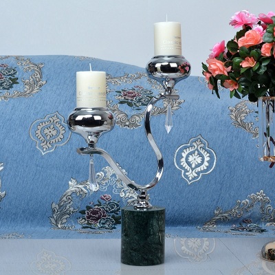 European Style Candle Holder Silver Metal Candle Holder Dining-Table Decoration Candlestick Decoration Candle Cup