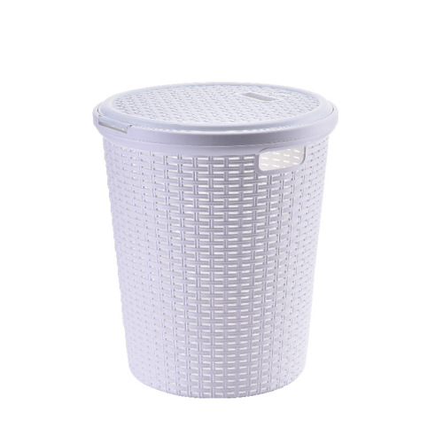 Imitation Rattan Woven Plastic Storage Basket Storage Basket round Band Cover Laundry Basket Clothes Changing Basket