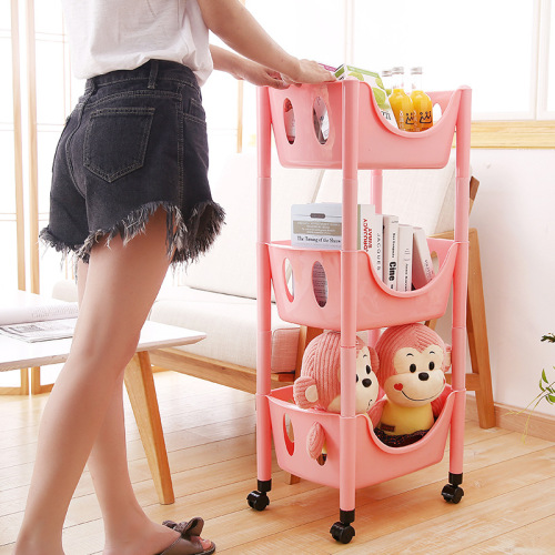 Household Kitchen Shelf Fruit Storage Basket Floor Multifunctional Stand Sundries Basket Vegetable Basket Organize and Storage Shelf