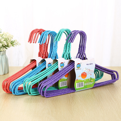 Thickened Adult PVC Coated Hanger Household Half-Bend Hanger Simple Color Drying Rack Stall Hot Sale Wholesale
