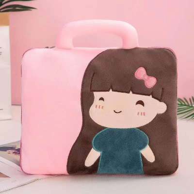 Pillow and Quilt Dual-Use Backrest Pillow Folding Air Conditioning Blanket Cartoon Office Siesta Pillow Back Seat Cushion Fixed Logo