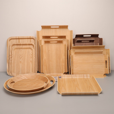 Wooden Bread Plate Self-Service Selection Plate Bakery Tray Hotel Tray Plate Bread Plate Bread Self-Selection Plate