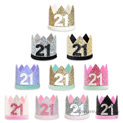 Factory Direct Sales 21 Th Adult Birthday Party Decoration Supplies Crown Birthday Hat Pennant Latte Art Http:
