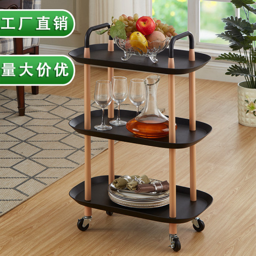 nordic simple boat-shaped fruit tray small trolley living room modern storage rack bedroom bathroom mobile storage rack