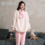 Women's Flannel Fleece-Lined Pajamas Thickening Minimalist Loose and Comfortable Warm Loungewear Autumn and Winter Suit for Women